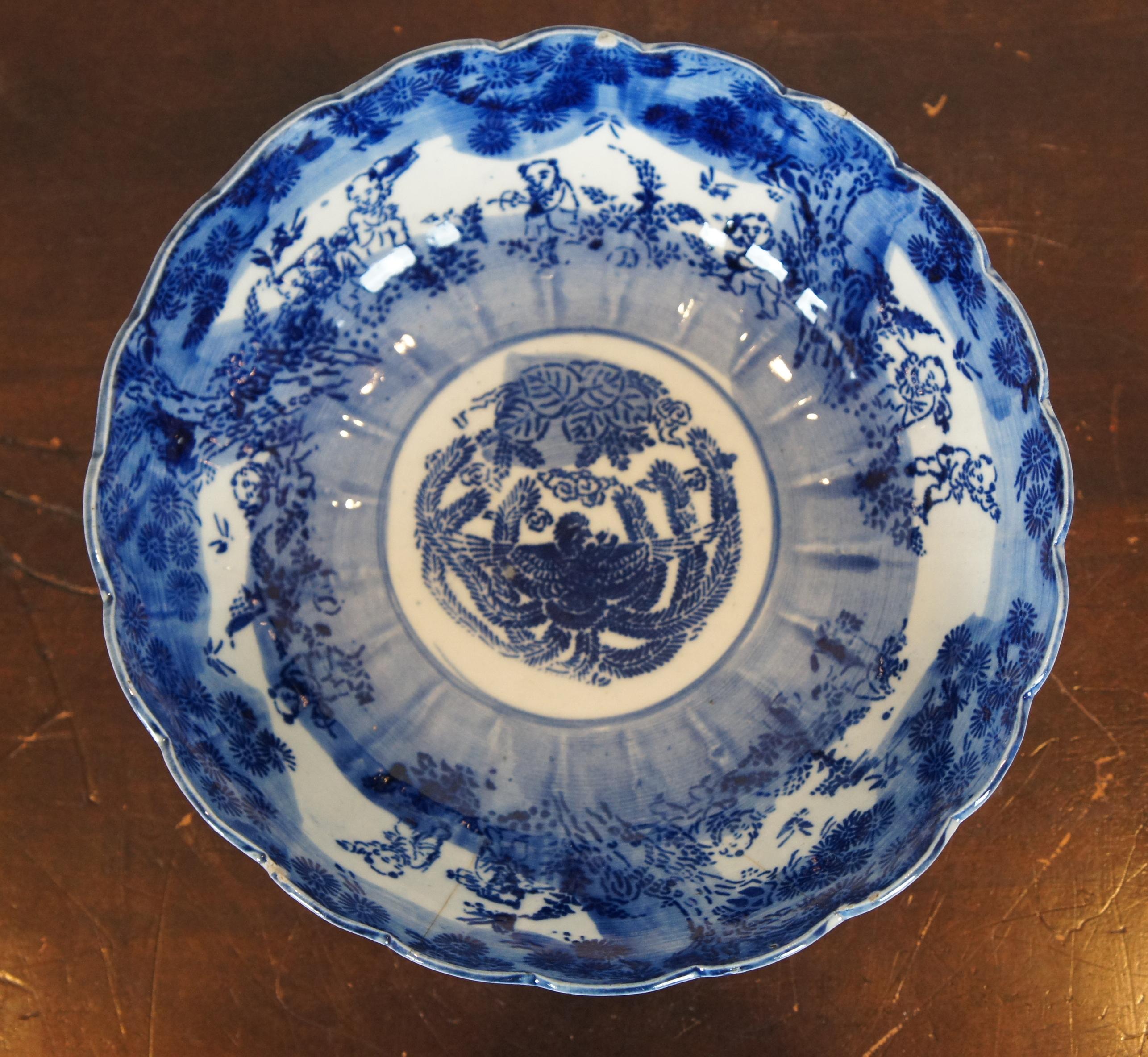antique blue bowl