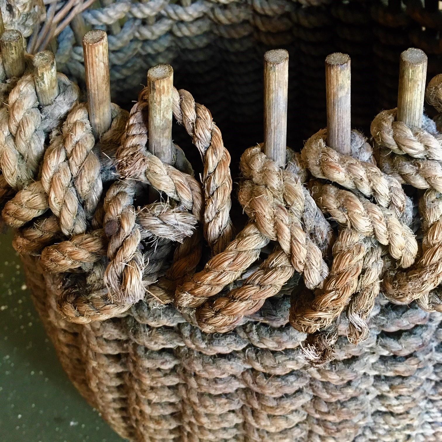 American Late 19th Century Folk Art Fisherman's Rope Eel Basket