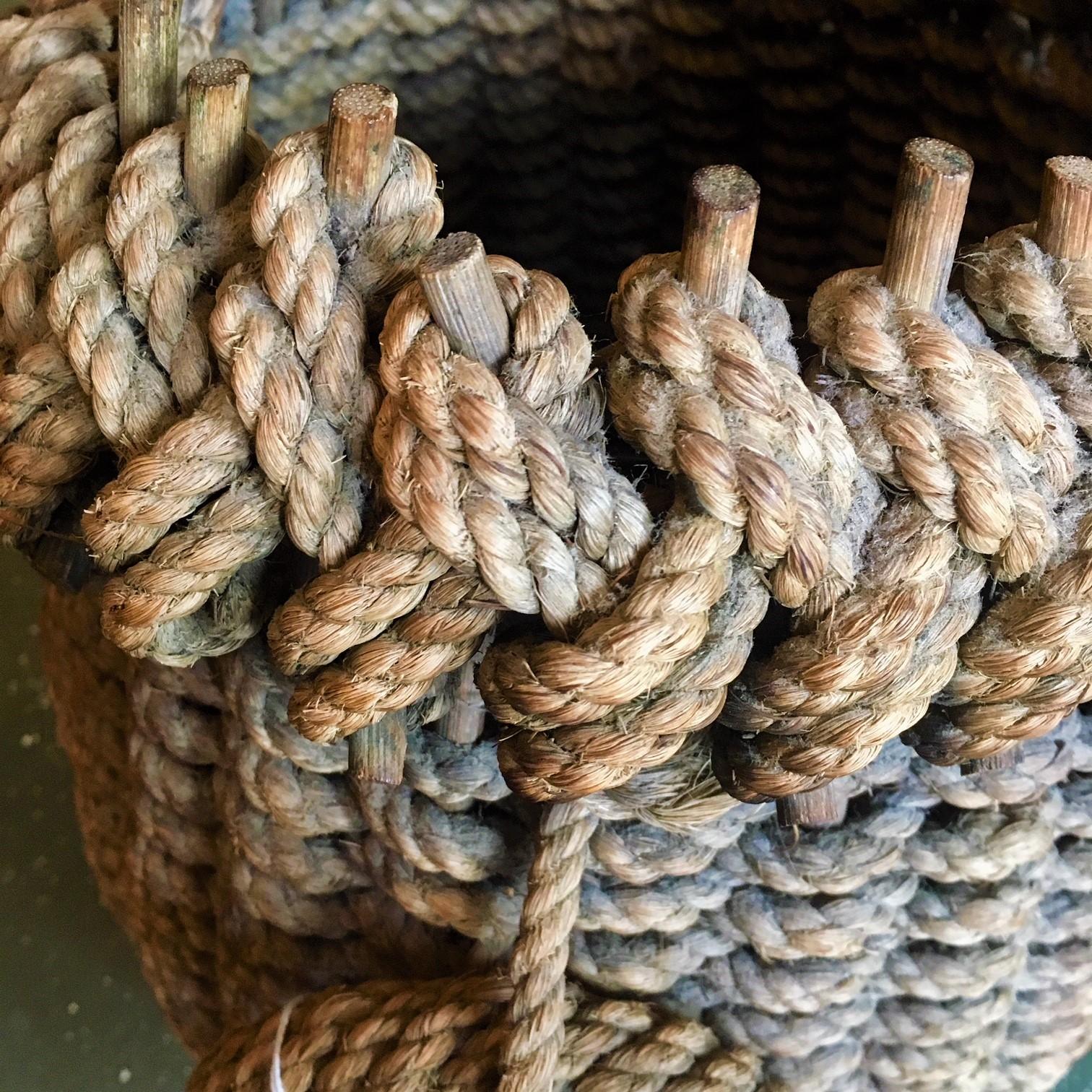 Woven Late 19th Century Folk Art Fisherman's Rope Eel Basket