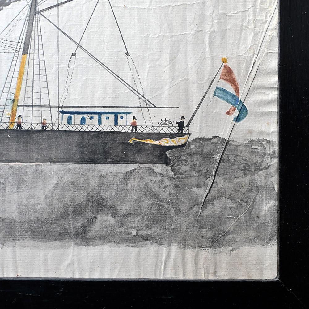 Late 19th Century folk-art ship painting 3