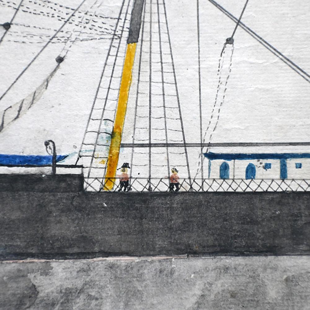 Danish Late 19th Century folk-art ship painting