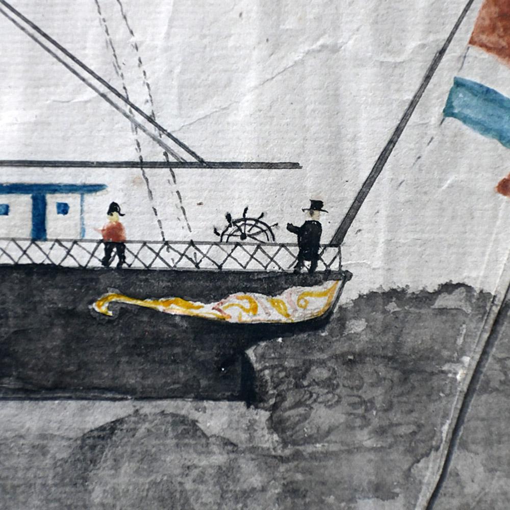 Late 19th Century folk-art ship painting In Good Condition In London, GB