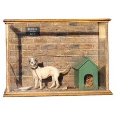 Cane in miniatura inglese in tassidermia della fine del XIX secolo