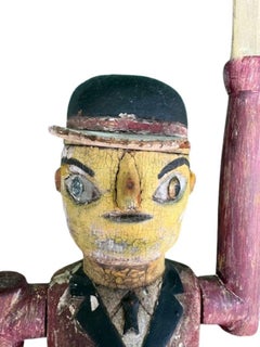 Late 19th Century Folk Art Whimsical Man in a Bowler Hat Whirligig