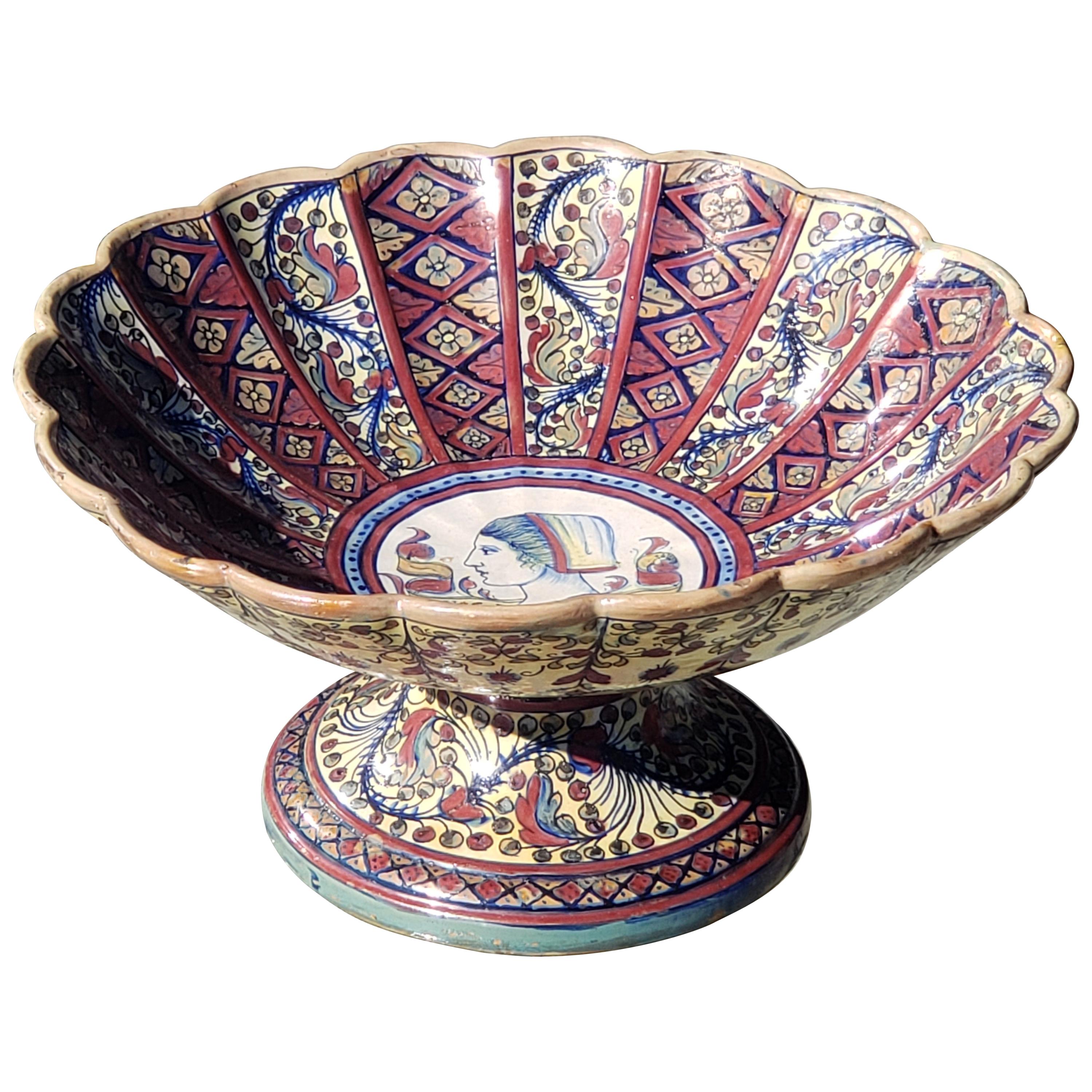 Late 19th Century Footed Bowl Attributed to Alfredo Santarelli For Sale