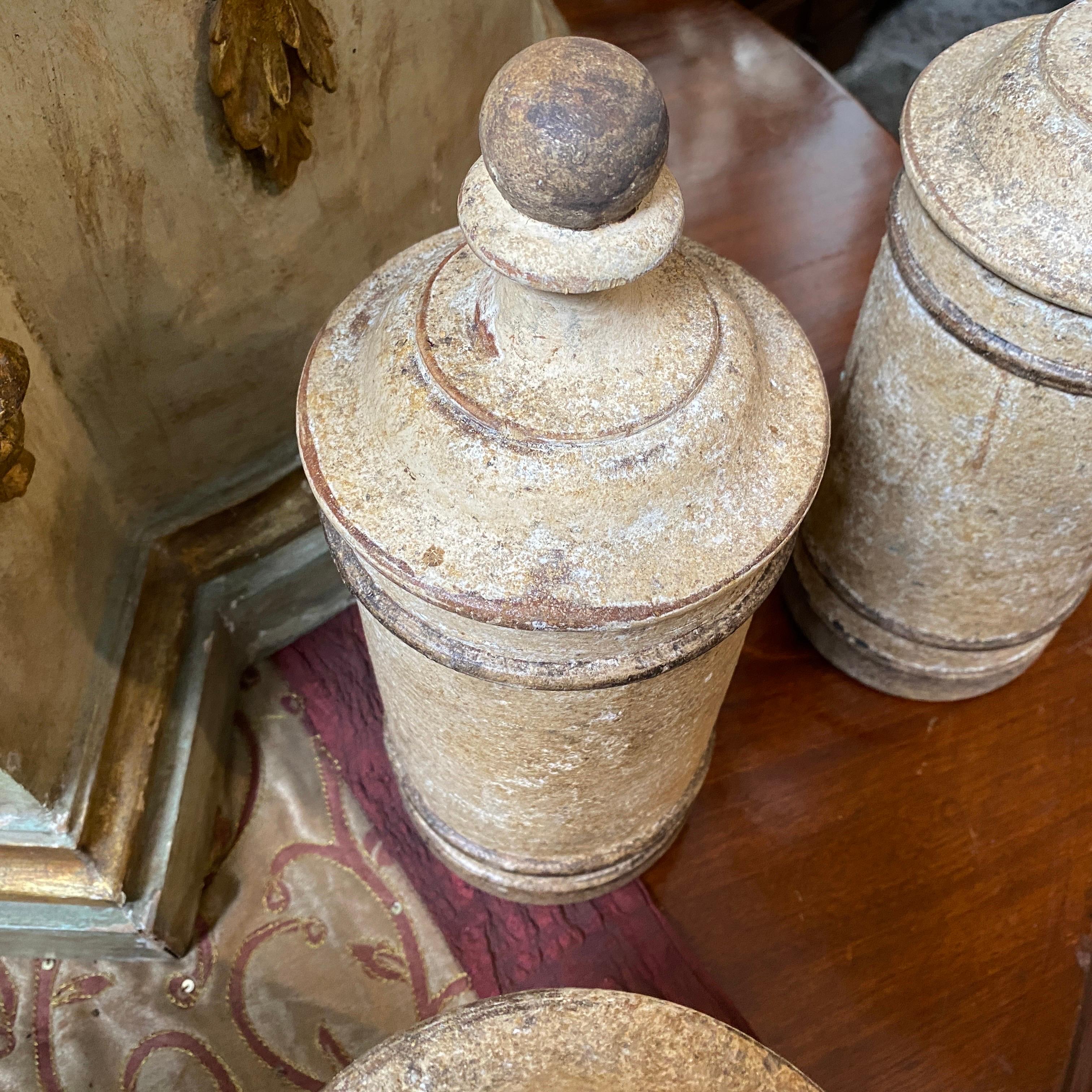 Late 19th Century Lacquered Wood Florentine Apothecary Jars For Sale 2