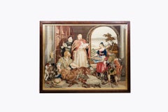Late 19th Century Framed Needlework Tapestry Scene