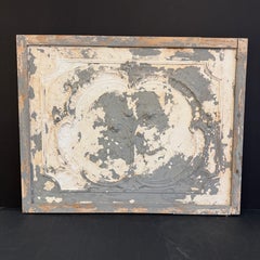 Late 19th Century Framed Plaster Painted Architectural Wall Fragment, Paris