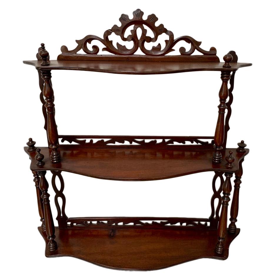 Late 19th Century Freestanding or Hanging Shelves in Mahogany