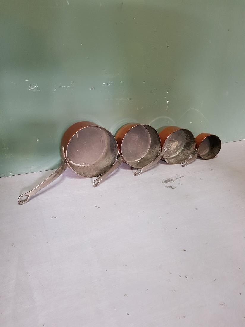 Late 19th Century French 5 Piece Copper Pan Set 2