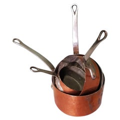 Late 19th Century French 5 Piece Copper Pan Set