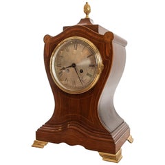 Late 19th Century French 8 Day Striking Mahogany Shield Shaped Mantel Clock.