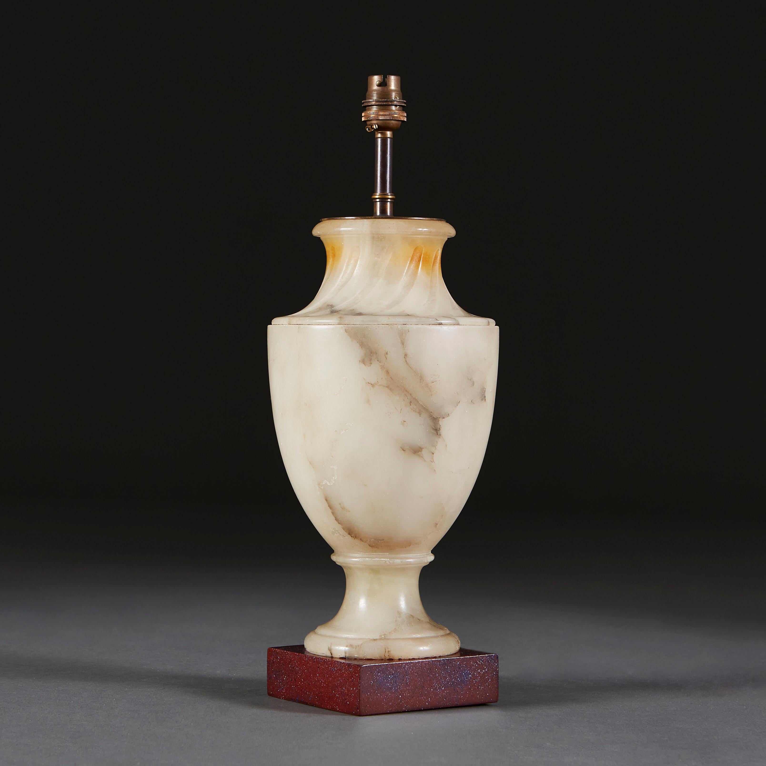 Late 19th Century French Alabaster Lamp in the form of an Urn In Good Condition For Sale In London, GB