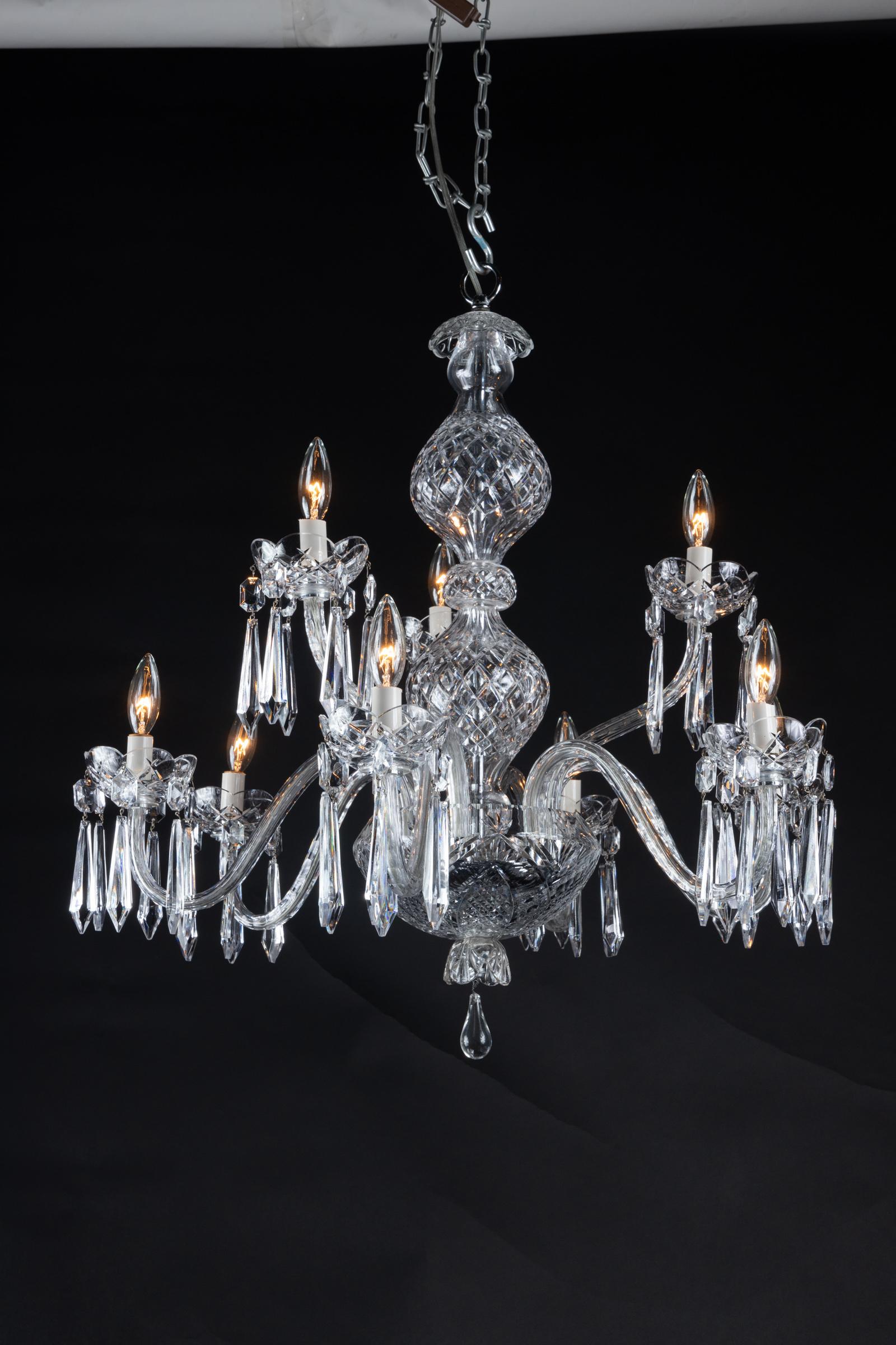Lampadario a due piani in cristallo francese della fine del XIX secolo in vendita 6