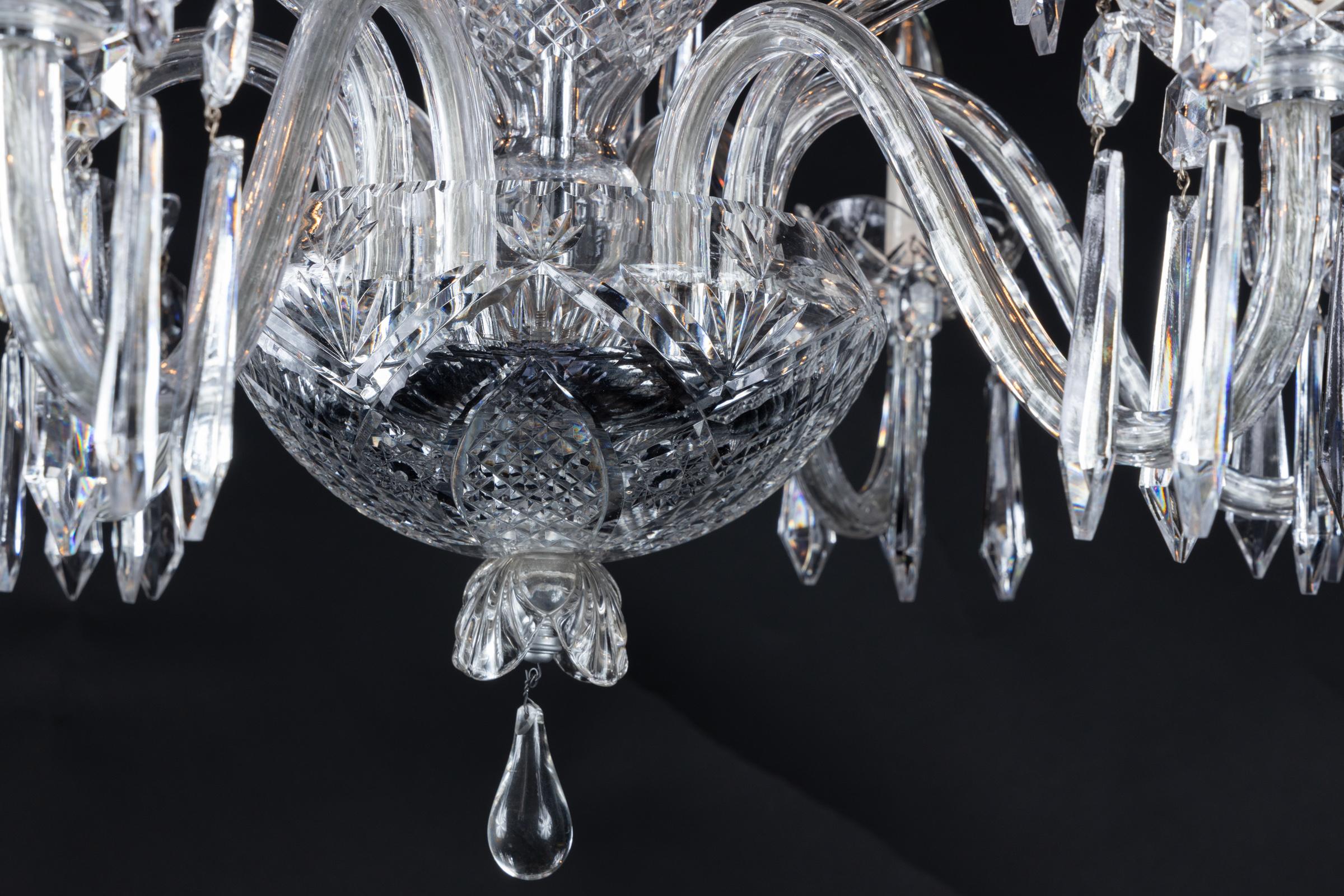 Lampadario a due piani in cristallo francese della fine del XIX secolo in vendita 7