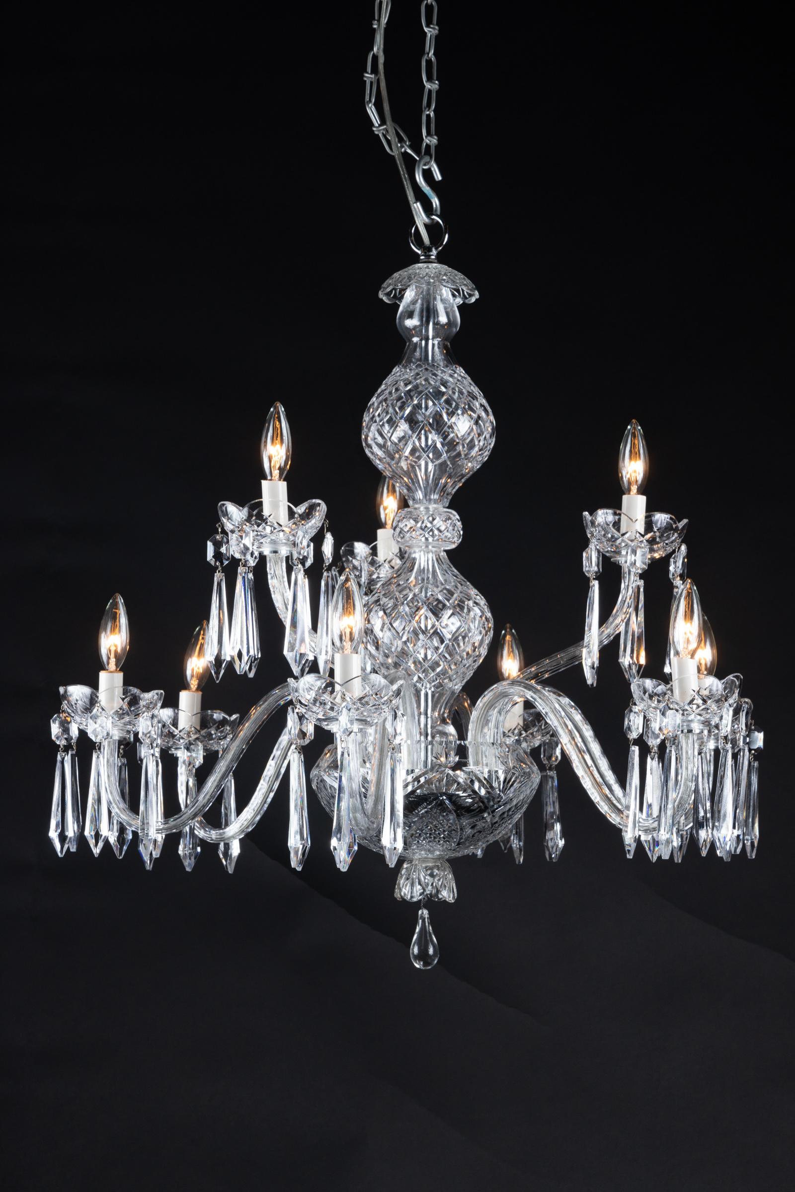 Lampadario a due piani in cristallo francese della fine del XIX secolo in vendita 9