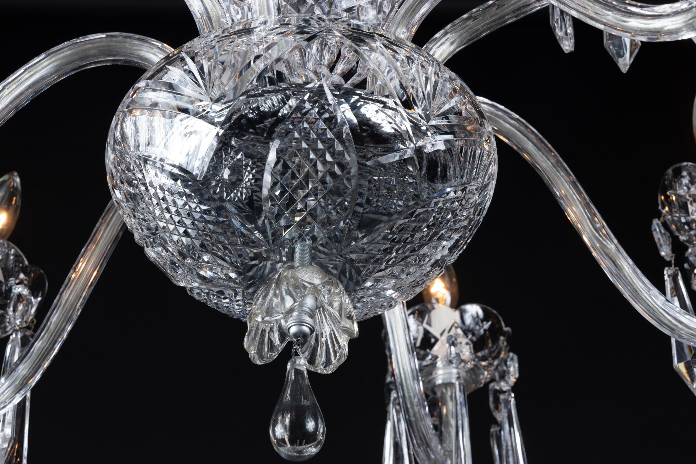 Lampadario a due piani in cristallo francese della fine del XIX secolo in vendita 1