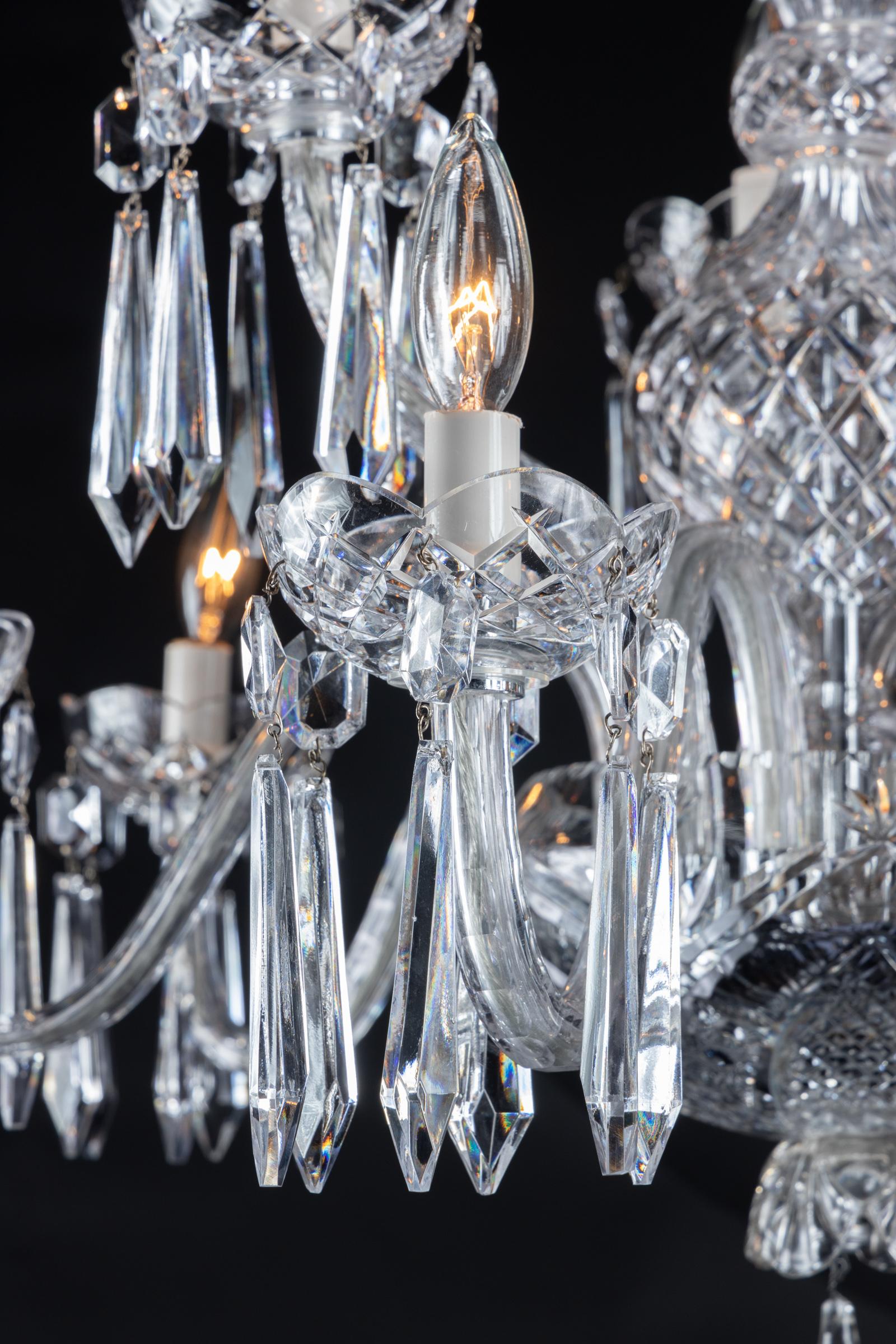 Lampadario a due piani in cristallo francese della fine del XIX secolo in vendita 3
