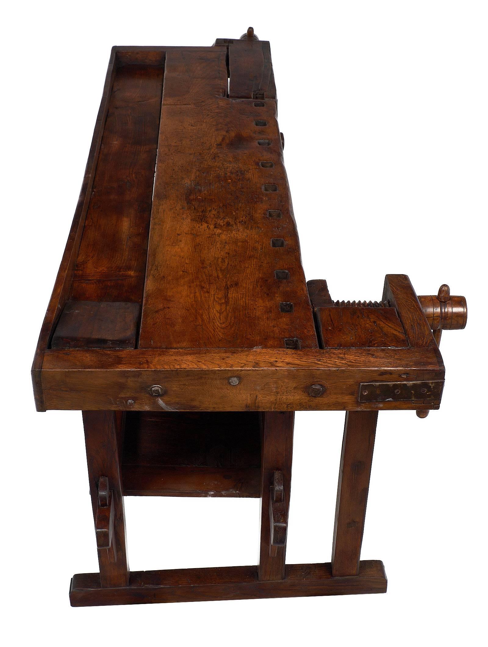 Cherry Late 19th Century French Alps Antique Workbench