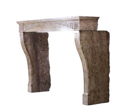 Late 19th Century French Antique Fireplace Surround in Marble Stone