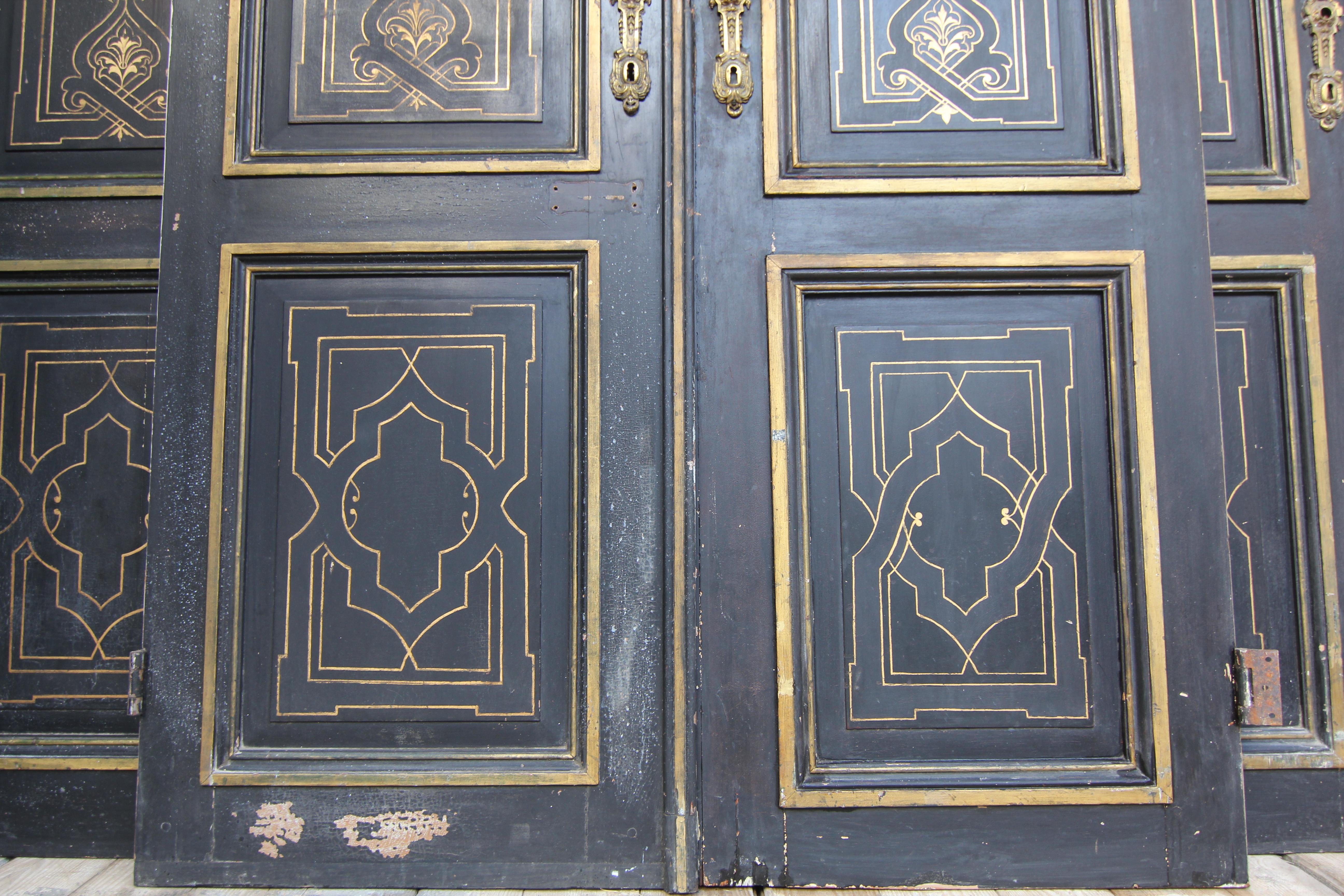 Late 19th Century French Art Nouveau Double Doors, Set of 3 For Sale 7