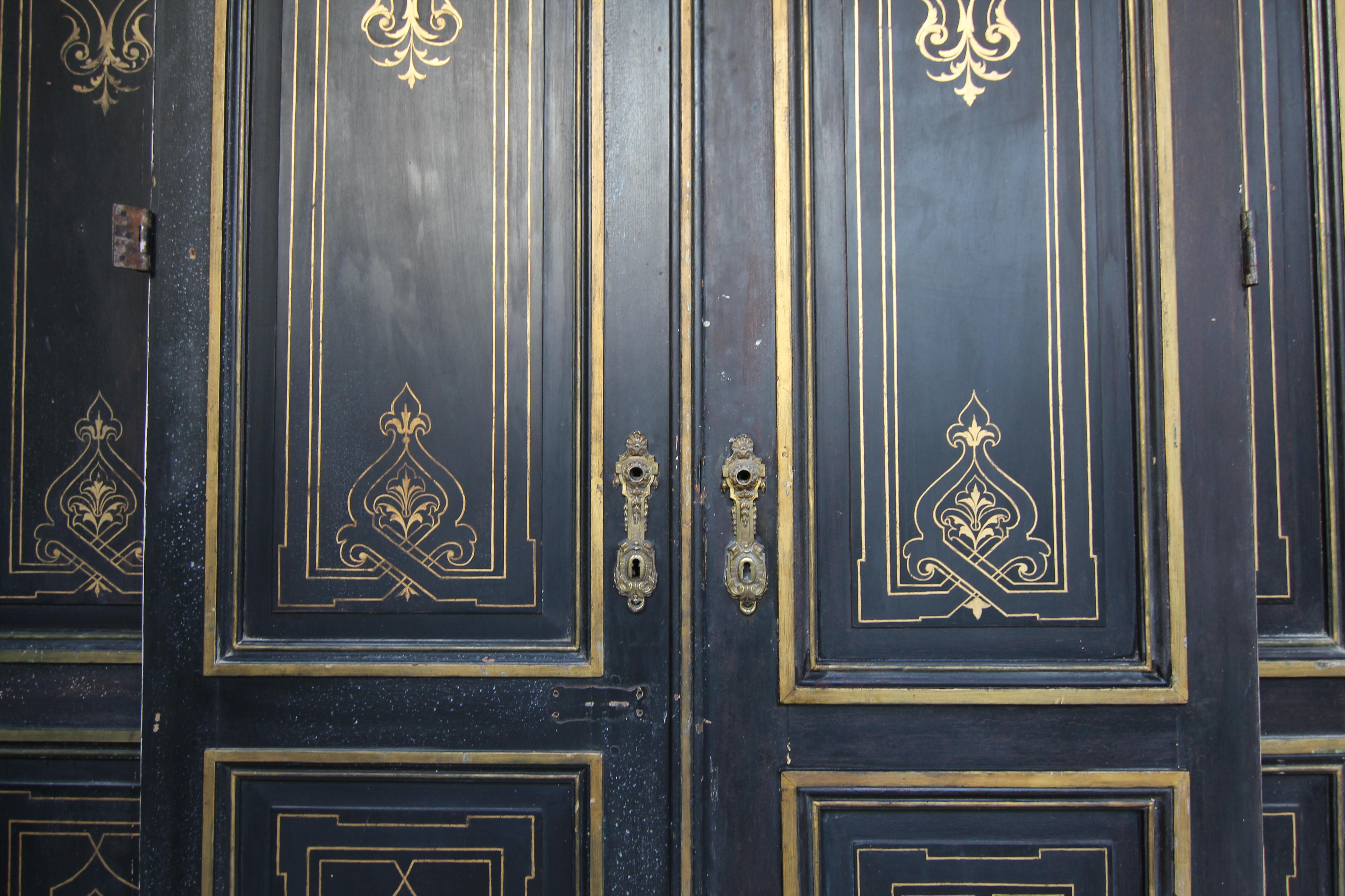 Late 19th Century French Art Nouveau Double Doors, Set of 3 For Sale 8