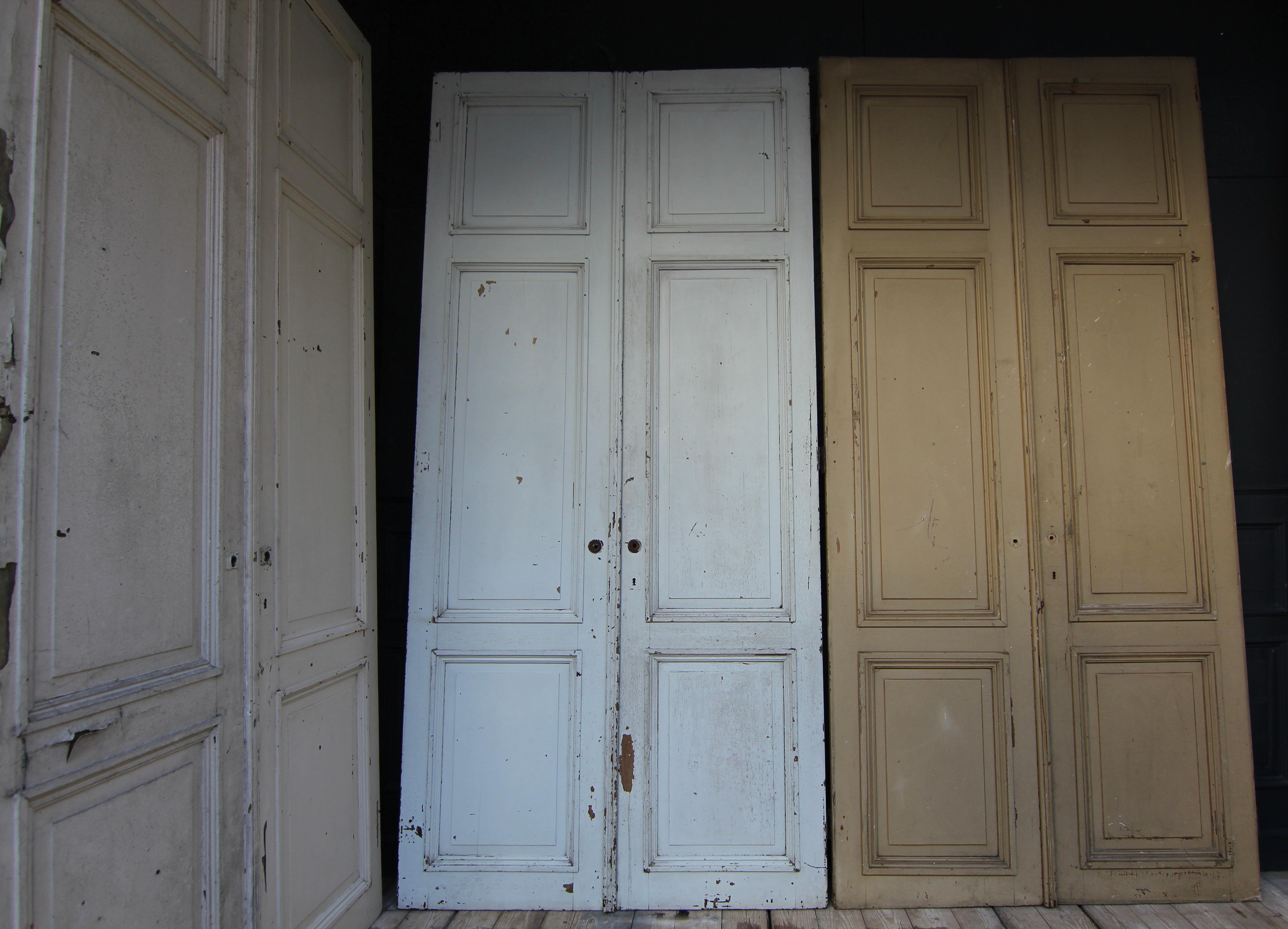 Late 19th Century French Art Nouveau Double Doors, Set of 3 For Sale 9