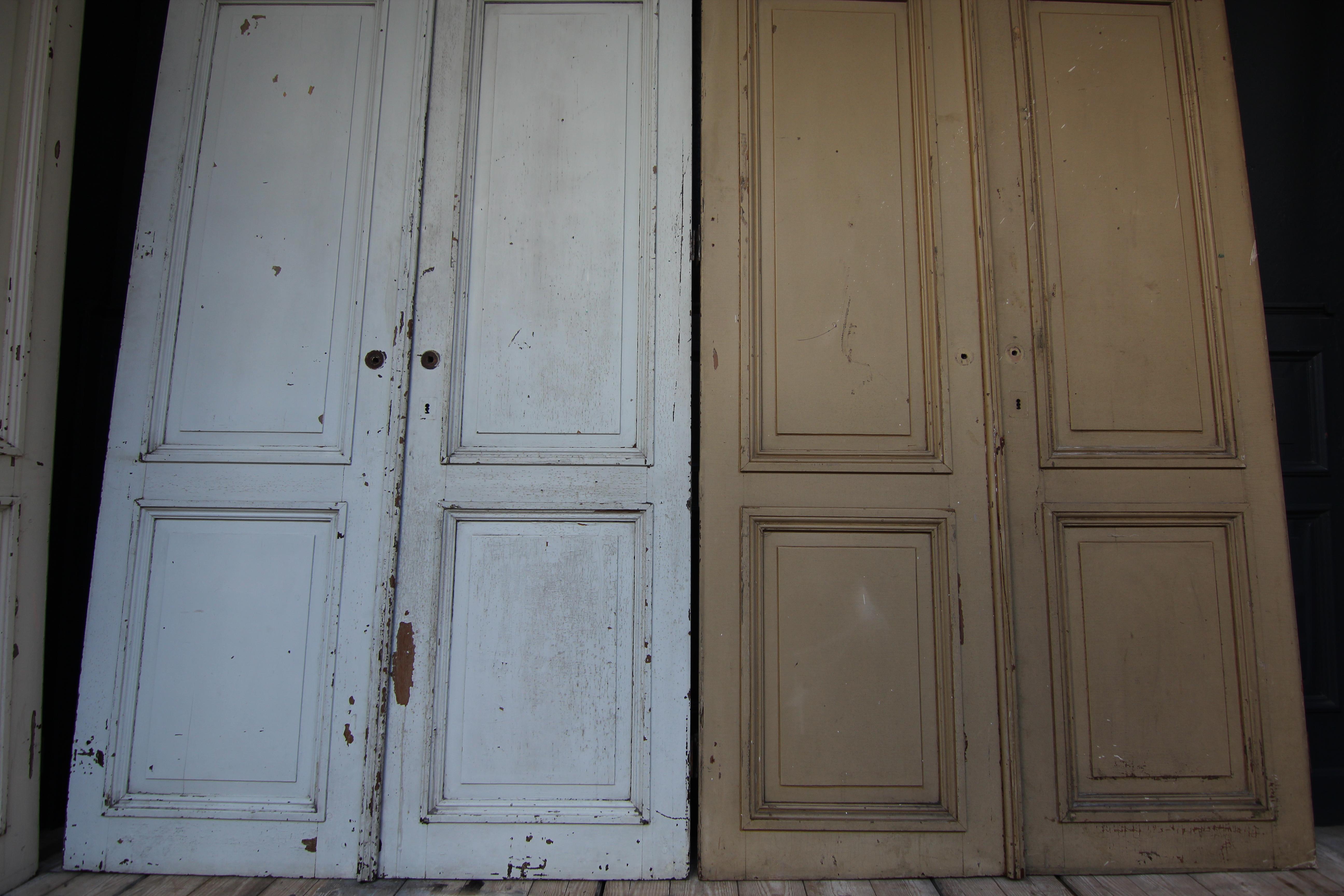 Late 19th Century French Art Nouveau Double Doors, Set of 3 For Sale 15