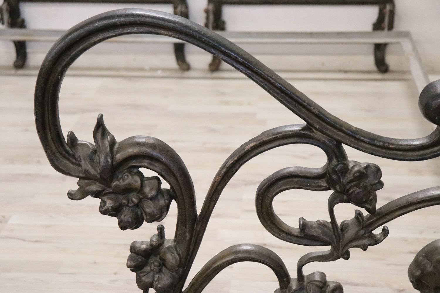 Late 19th Century French Art Nouveau Rare Double Bed in Cast Iron For Sale 6
