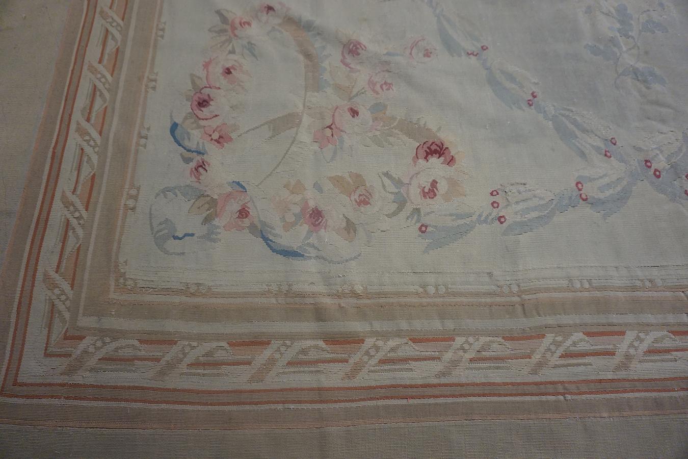 Late 19th Century French Aubusson Carpet ( 11'8