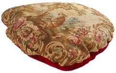 Late 19th Century French Aubusson Tapestry Cushion with Rococo Style