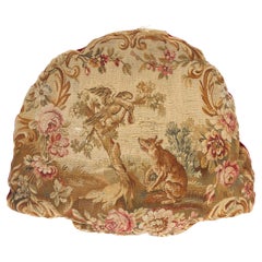 Cojín de Tapiz de Aubusson Francés de Estilo Rococó de Finales del Siglo XIX