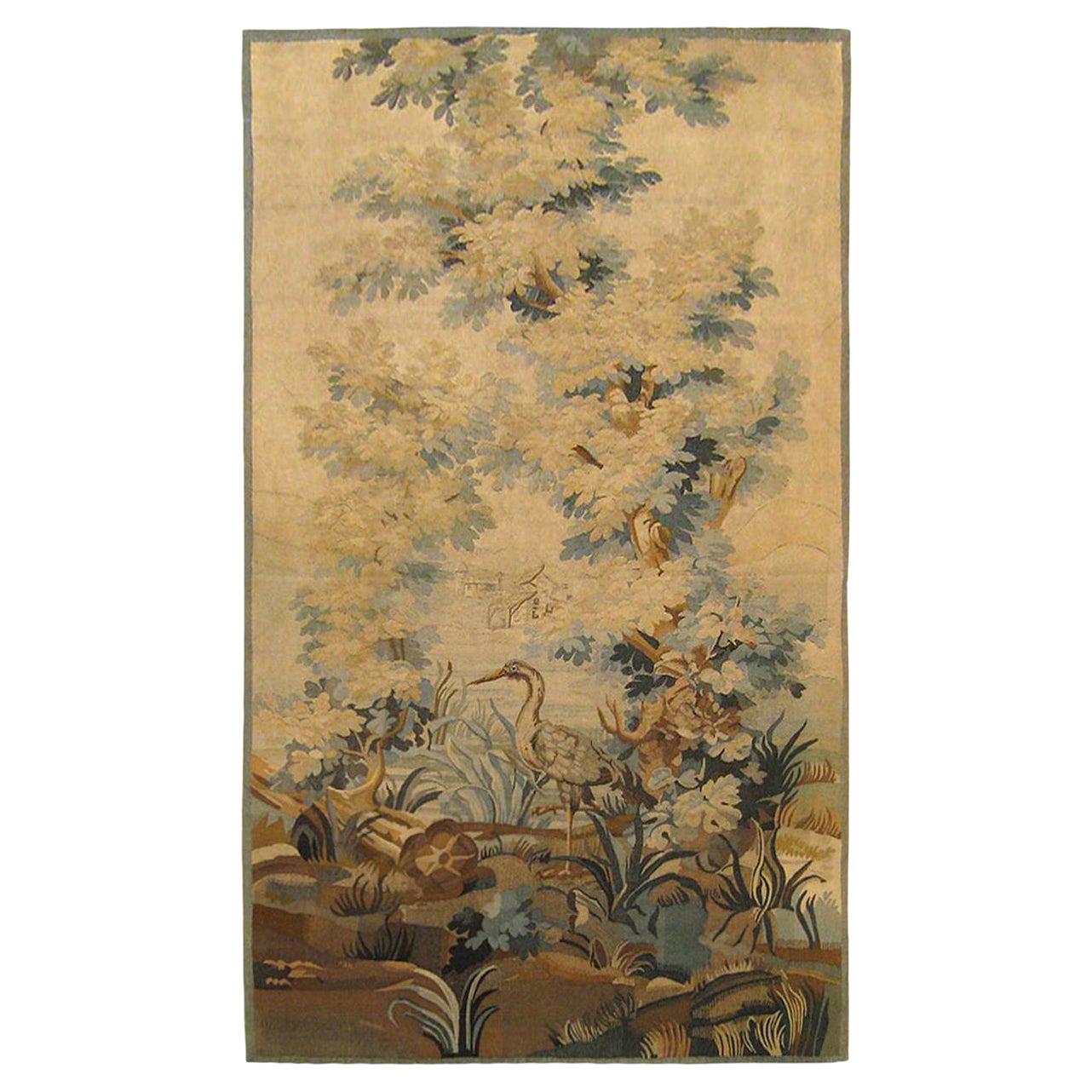 Panel de tapiz de Aubusson francés de finales del siglo XIX