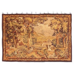 Late 19th Century French Aubusson Verdure Tapestry with Louis XVI Revival Style