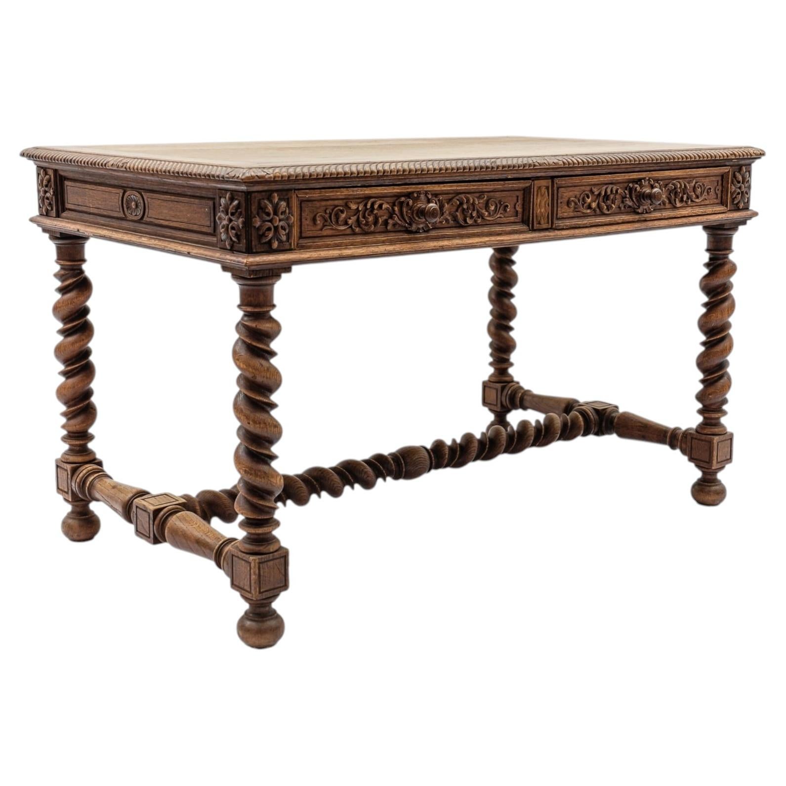 Late 19th Century French Barley Twist Writing Desk