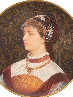 Late 19th Century French B&C Montereau Portrait Charger, Signed H. Catelin.