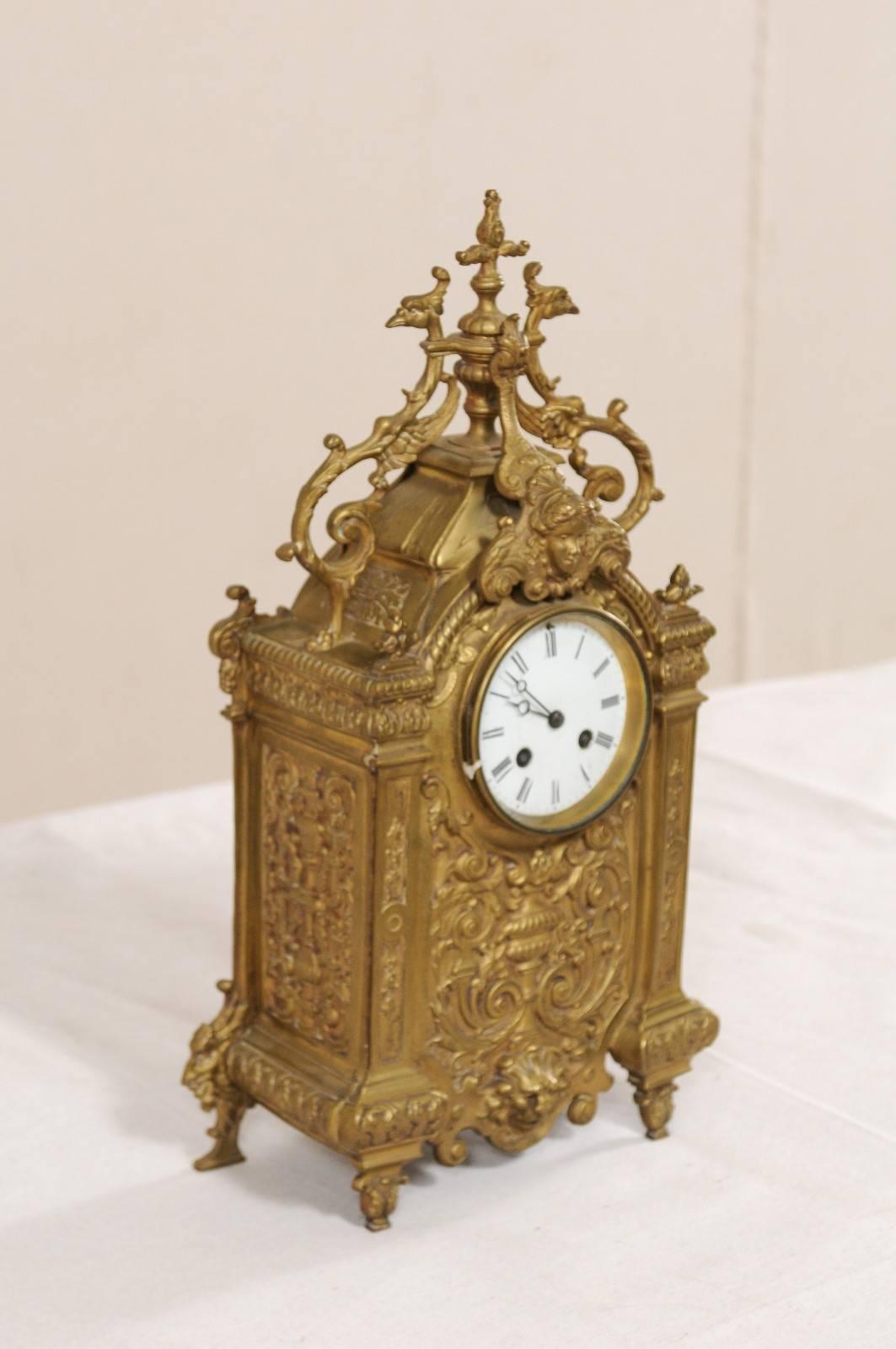 ornate brass mantel clock