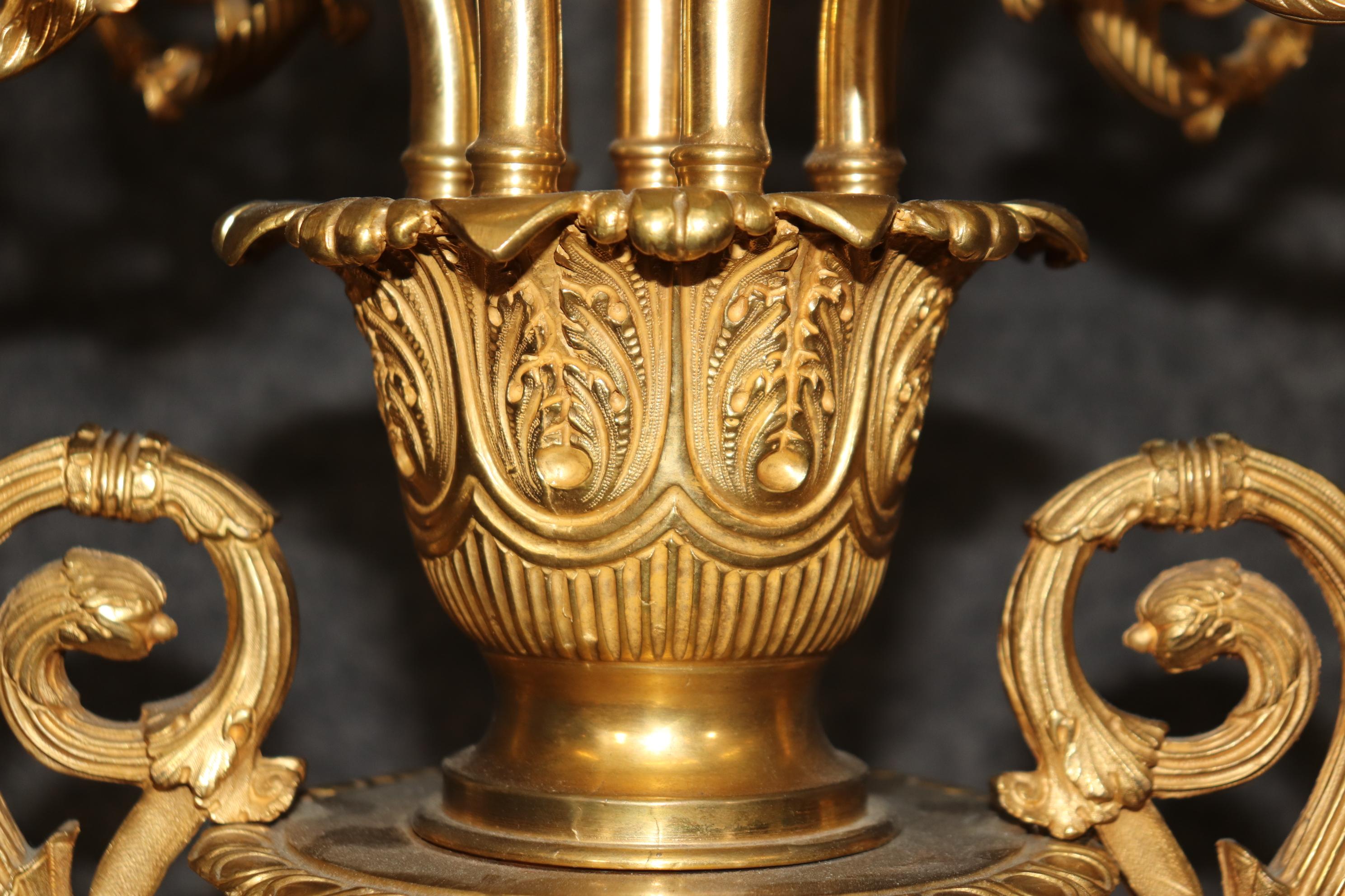 Bronze Chandelier en bronze doré et lapis-lazuli de la fin du XIXe siècle de la French Belle Epoque en vente