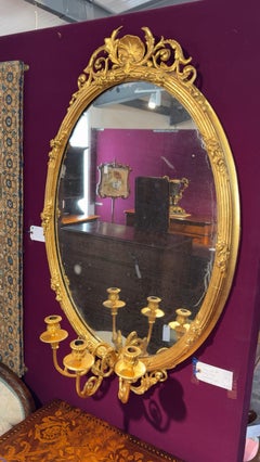 Late 19th Century French Belle Époque Giltwood Girandole Mirror