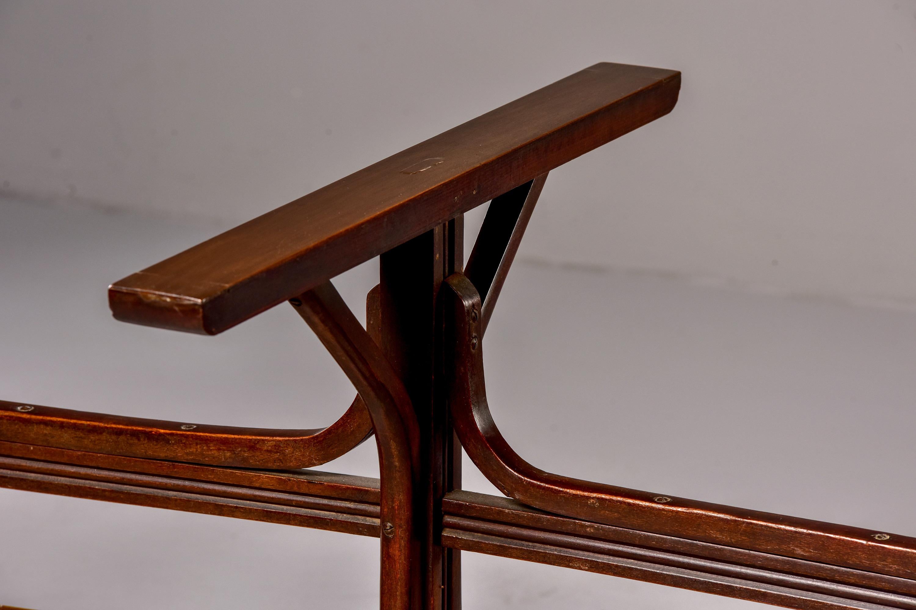 Late 19th Century French Bentwood and Brass Pub Table with Glass Top In Good Condition In Troy, MI