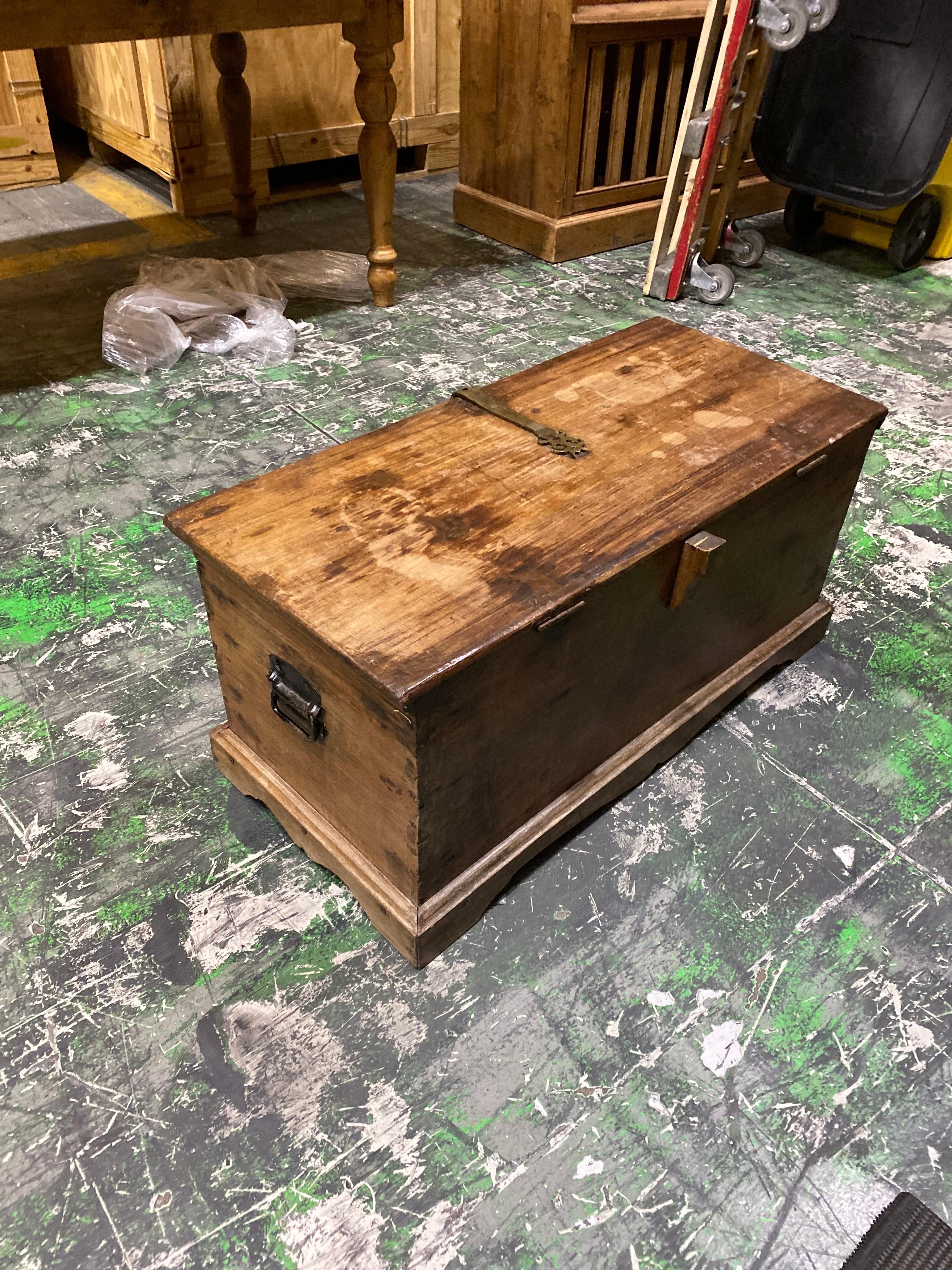 Late 19th Century French Bible Box, Trunk, Blanket Chest In Good Condition For Sale In Southampton, NY