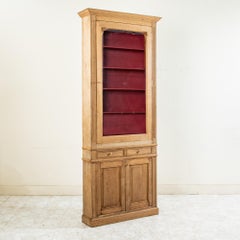 Late 19th Century French Bleached Oak Apothecary Cabinet, Bookcase, Vitrine