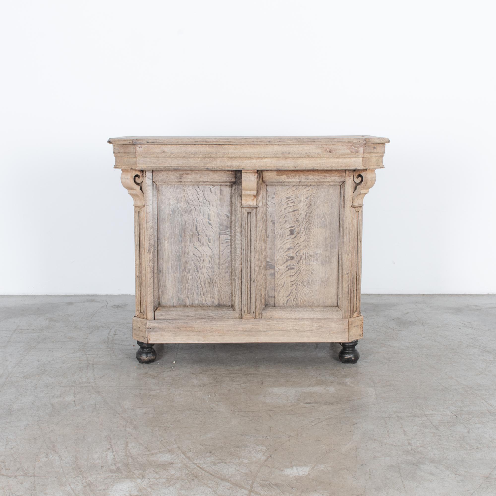 Late 19th Century French Bleached Oak Bar 1