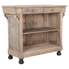 Late 19th Century French Bleached Oak Bar