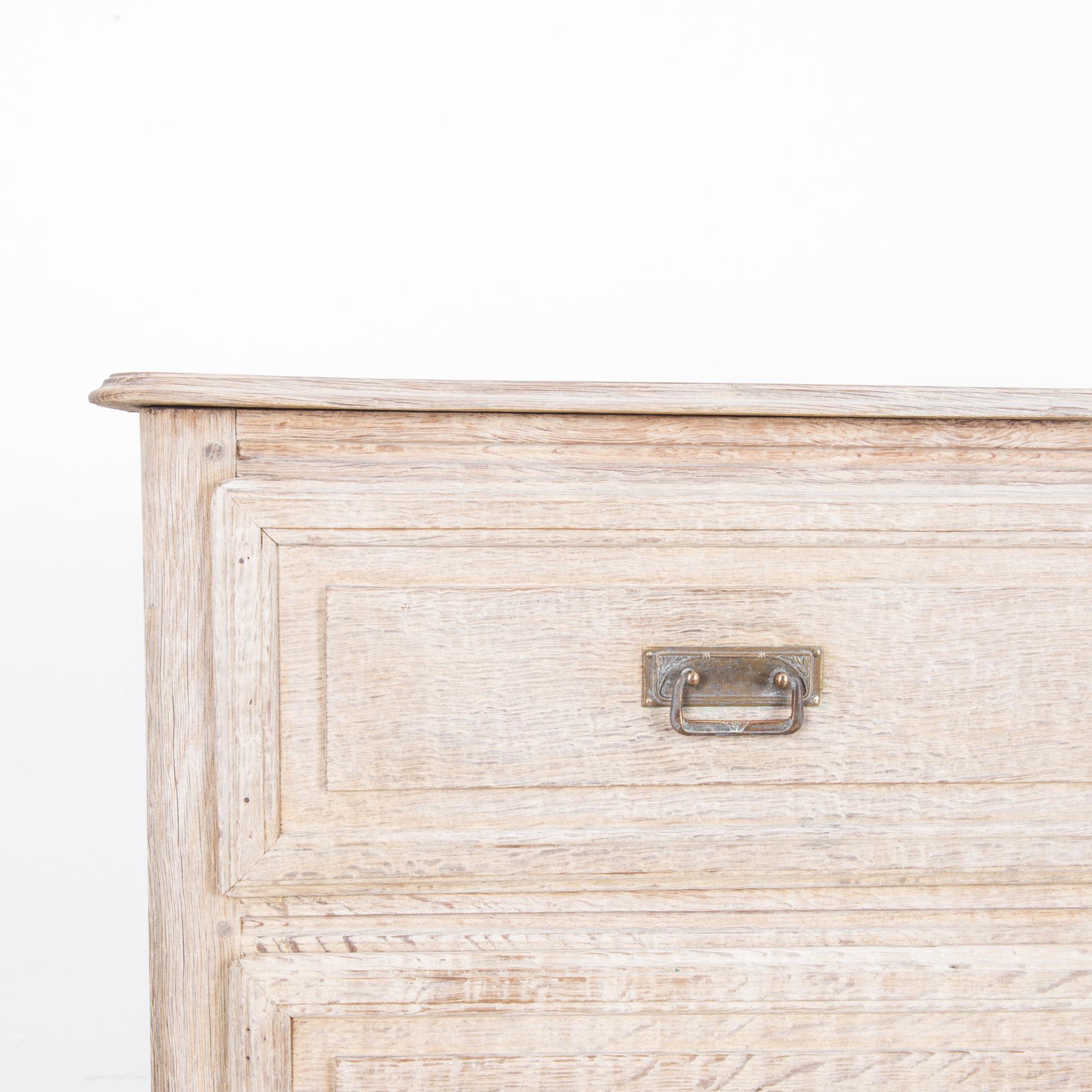 Late 19th Century French Bleached Oak Chest of Drawers 1
