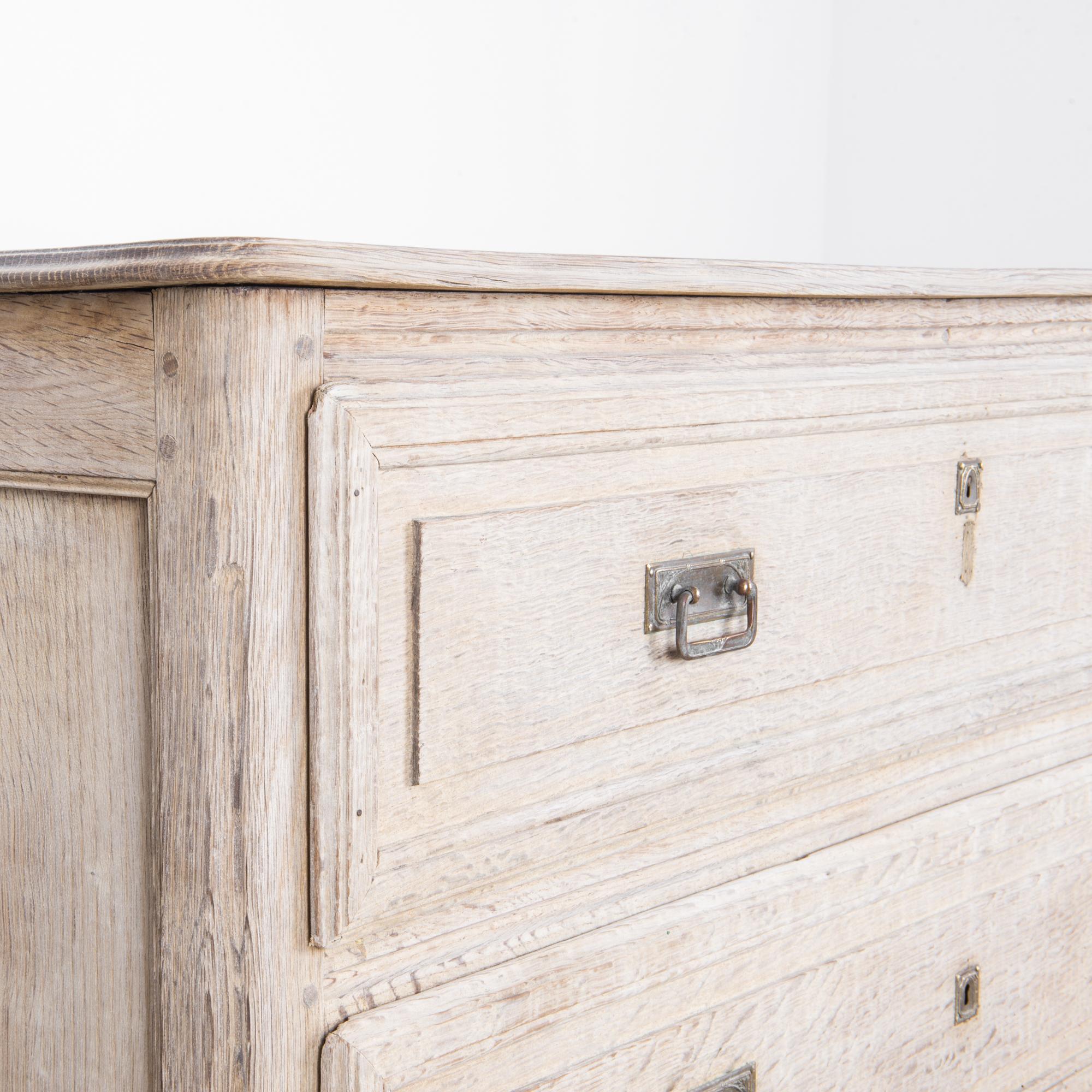 Late 19th Century French Bleached Oak Chest of Drawers 2