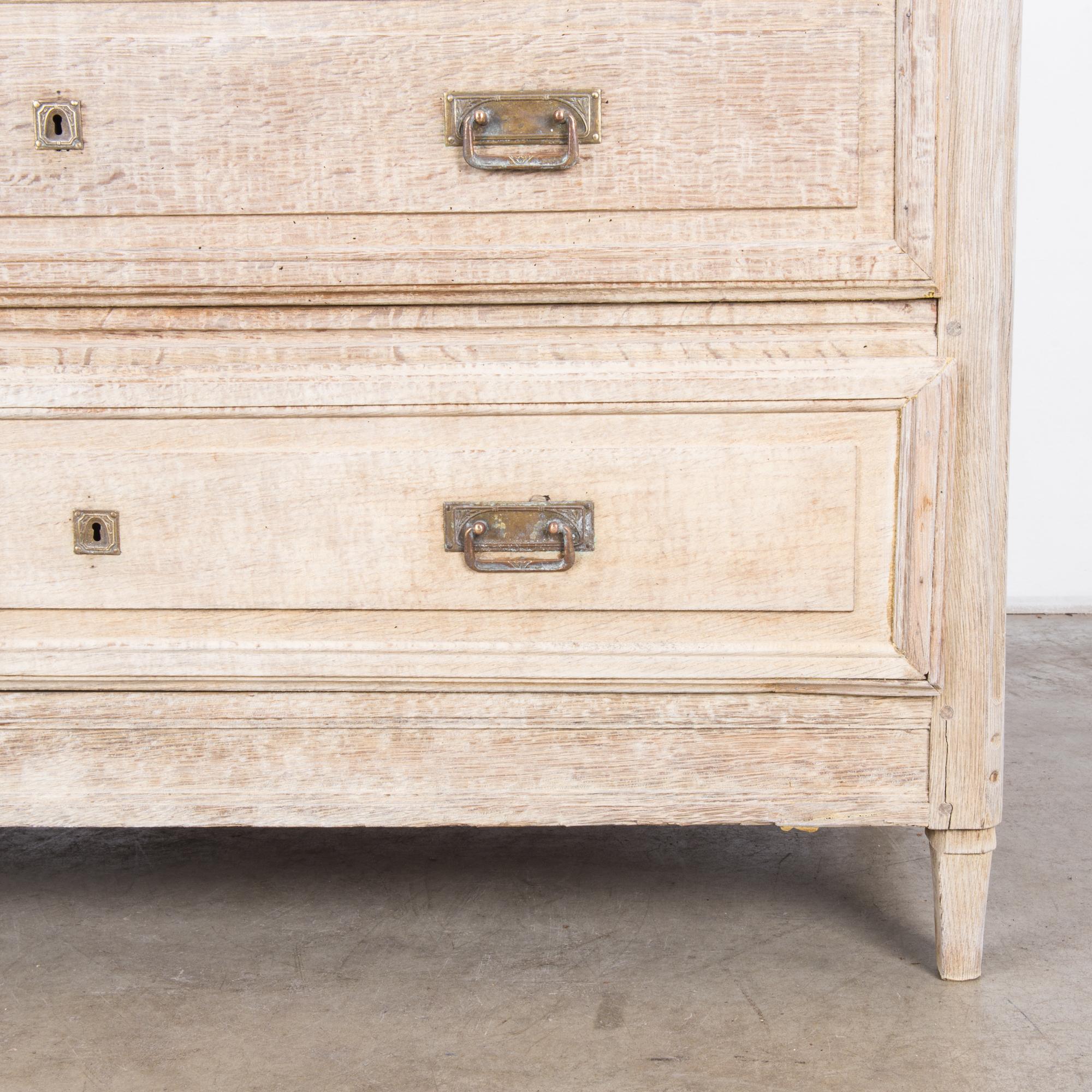 Late 19th Century French Bleached Oak Chest of Drawers 4