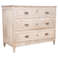 Late 19th Century French Bleached Oak Chest of Drawers
