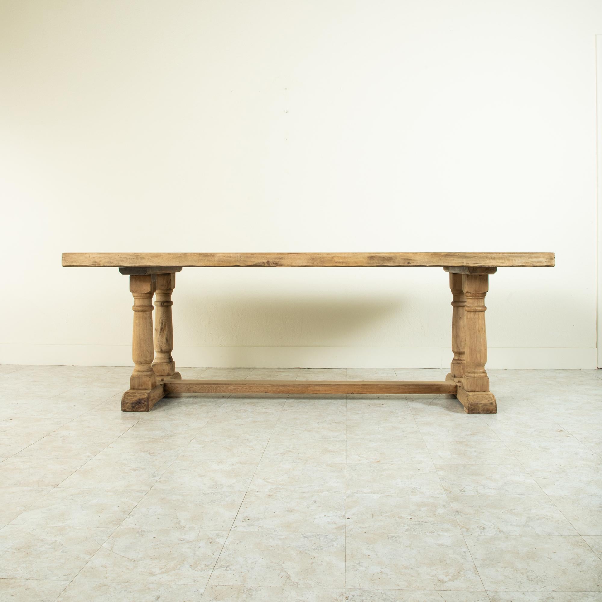 Late 19th Century French Bleached Oak Farm Table or Dining Table 2
