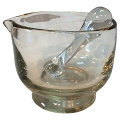Antique Late 19th Century French Blown Glass Mortar and Pestle